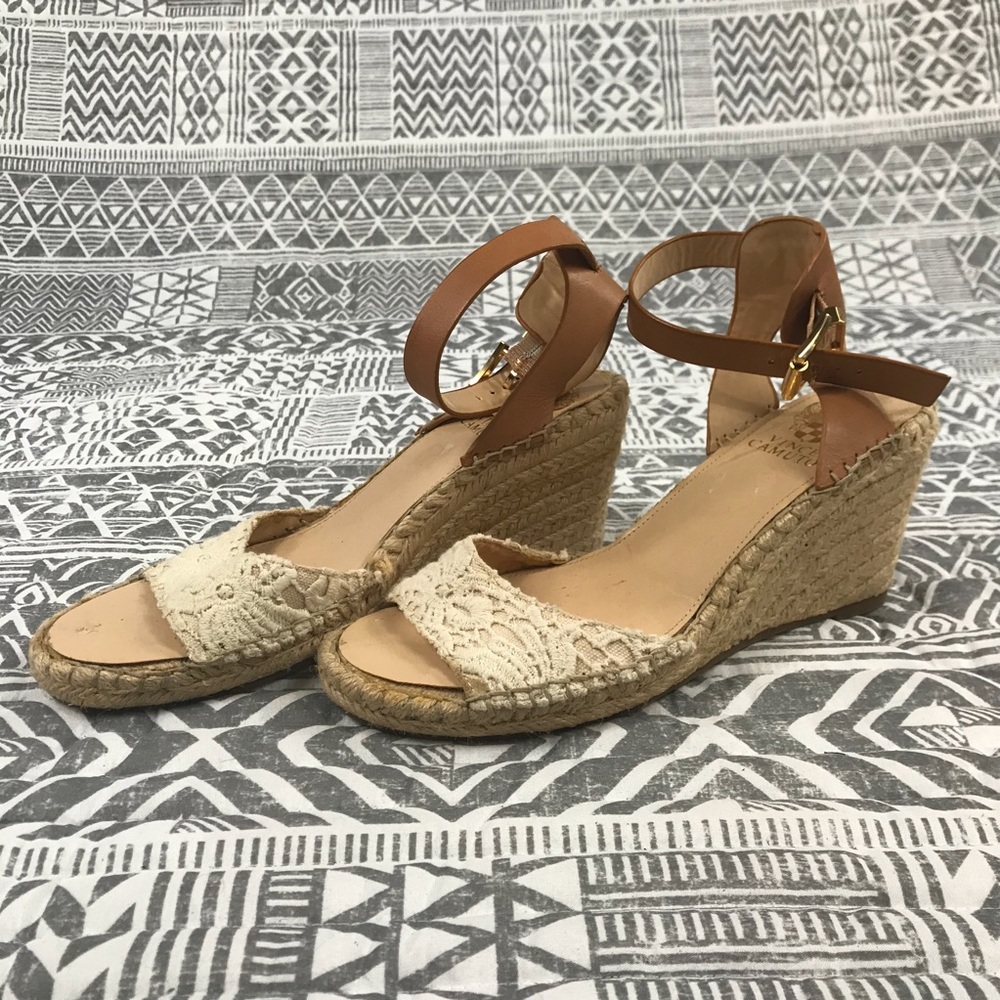 Vince Camuto Lace Wedge Strappy Sandel